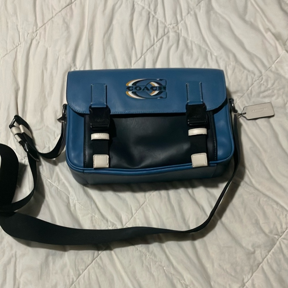 Coach Blue and Black Messenger Bag